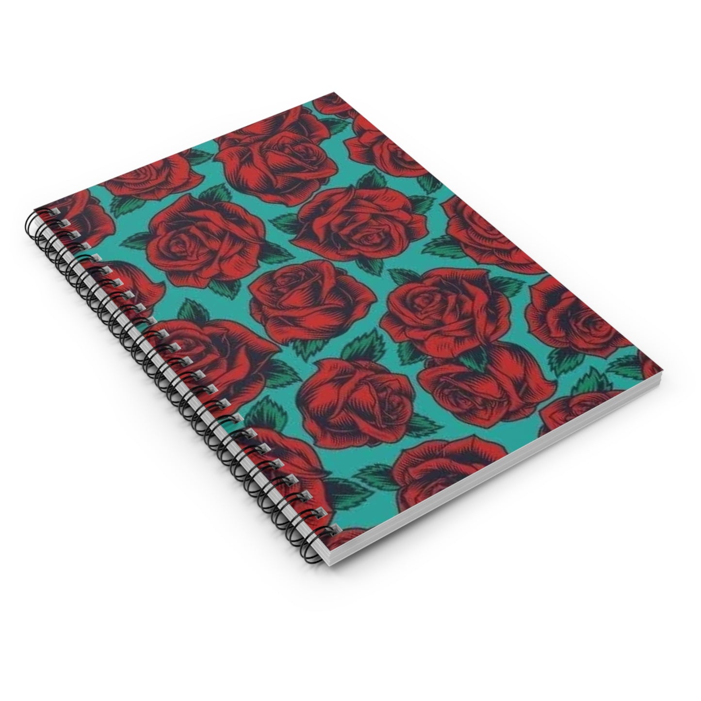 Beautiful Floral Spiral Notebook - Ruled Line, Journal, Diary, Gift for Writers, Stationery, Rose Design