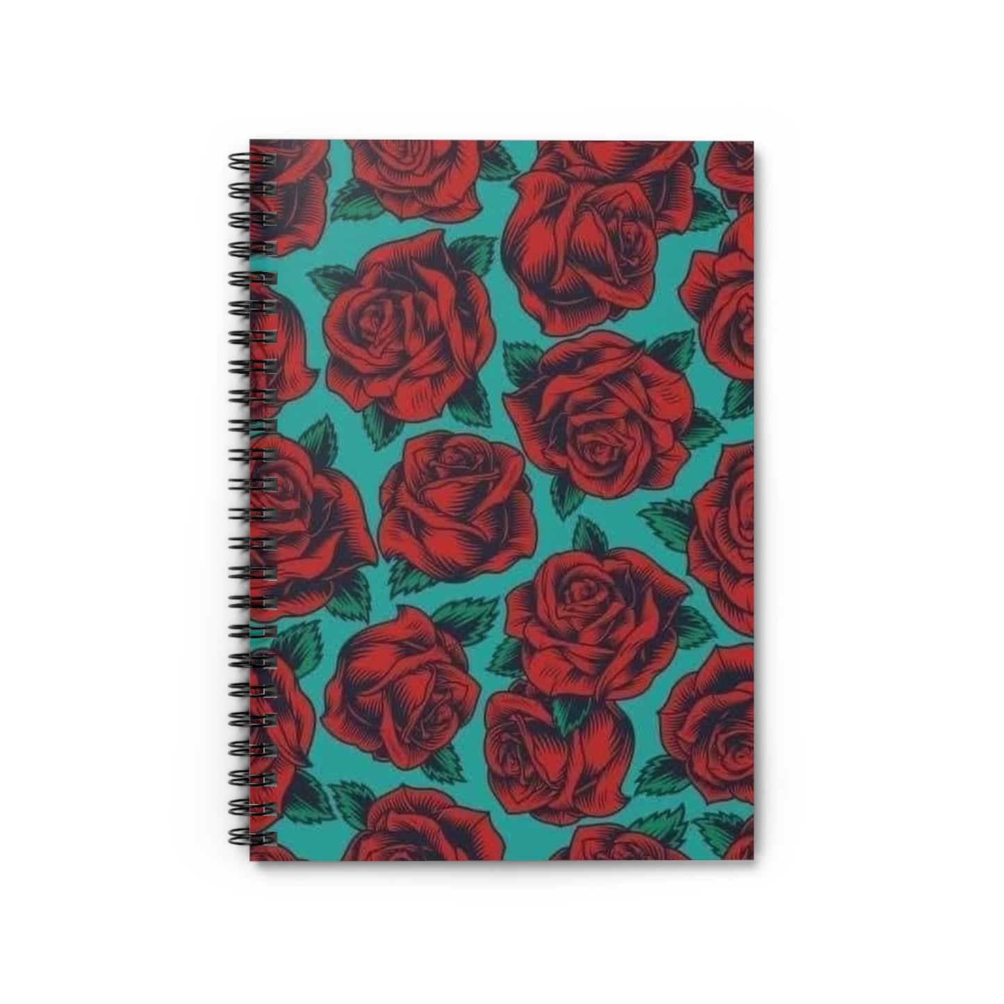Beautiful Floral Spiral Notebook - Ruled Line, Journal, Diary, Gift for Writers, Stationery, Rose Design